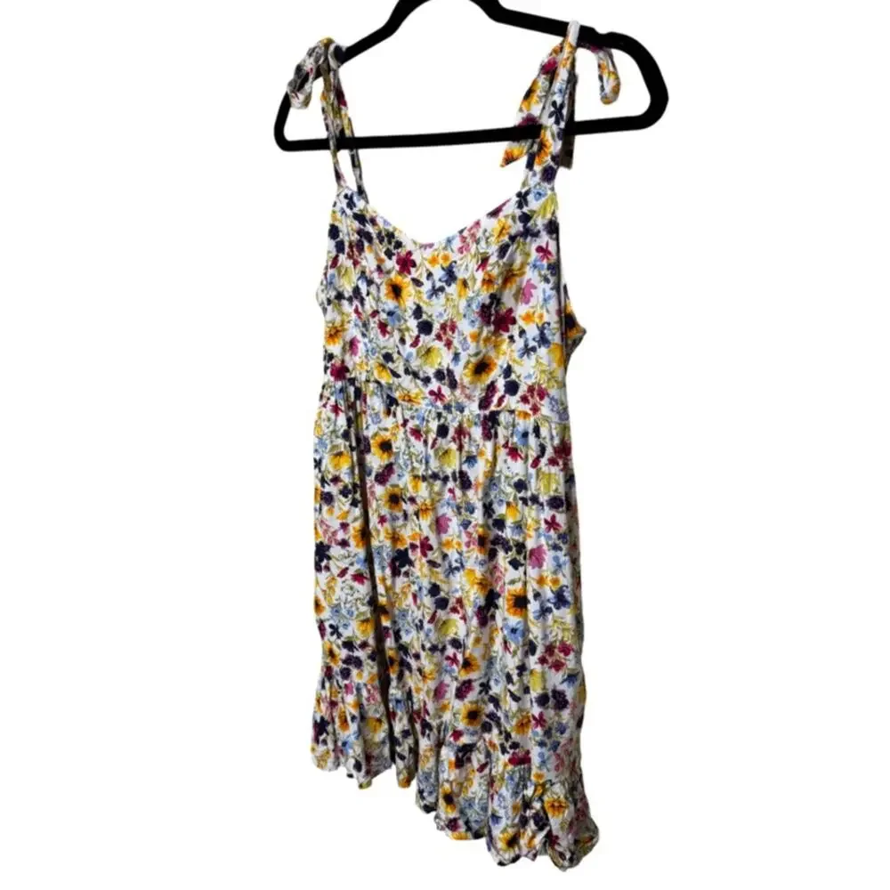 Old Navy Tie-Shoulder Fit & Flare Floral Cami Mini Dress- Wildflowers Size MP - Picture 3 of 6